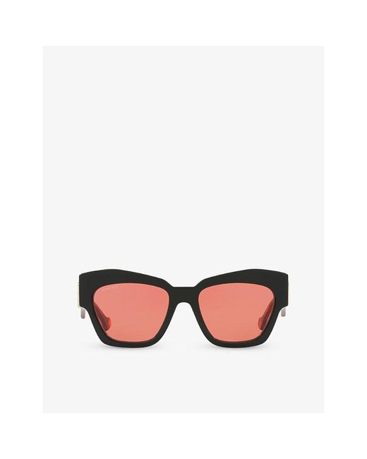Gucci Pink Gc002123 gg1422s Cat-eye-frame Acetate Sunglasses