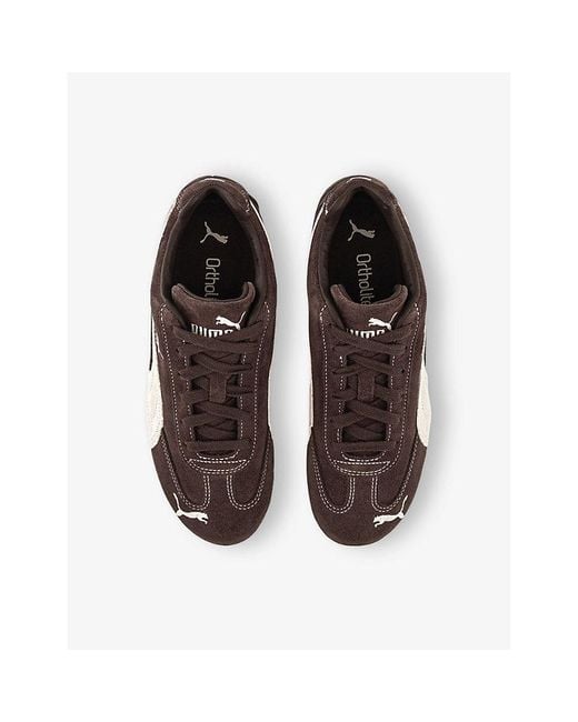 PUMA Brown Speedcat Og Suede Low-Top Trainers