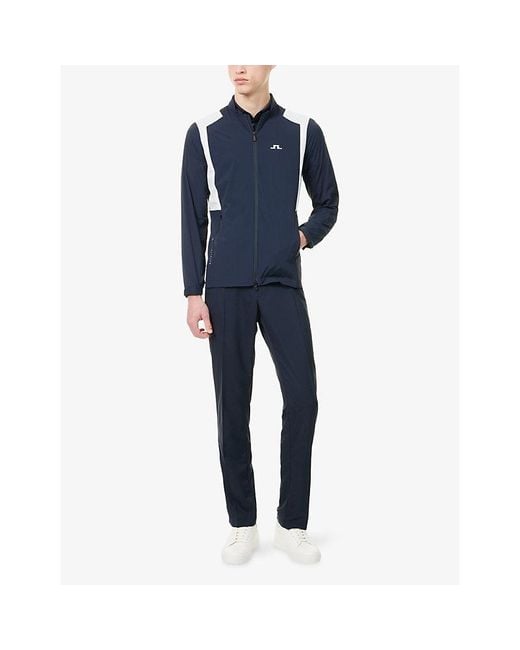 J.Lindeberg Blue Jacs Zipped Packable Woven Jacket for men