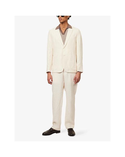 Percival Natural Tailored Linen Trousers for men