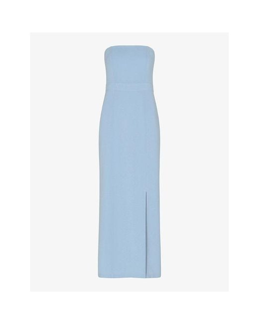 Whistles Blue Gemma Slim-fit Strapless Stretch Recycled-polyester Maxi Dress
