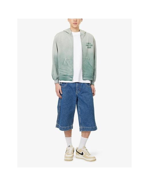 ANTI SOCIAL SOCIAL CLUB Green Missing Printed Cotton-Jersey Hoodie for men