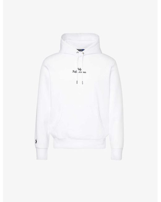 Polo Ralph Lauren White Brand-embroidered Relaxed-fit Cotton-blend Hoody X for men