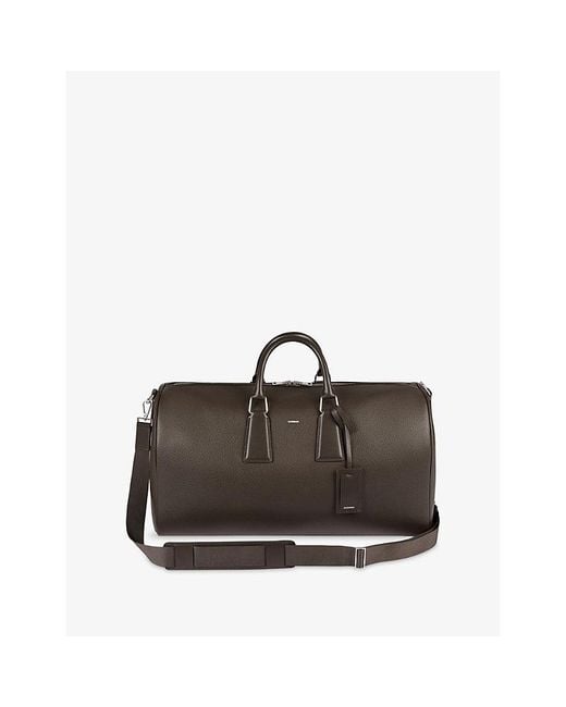 Sandro Brown Logo-Embossed Coated Canvas Weekender Bag for men