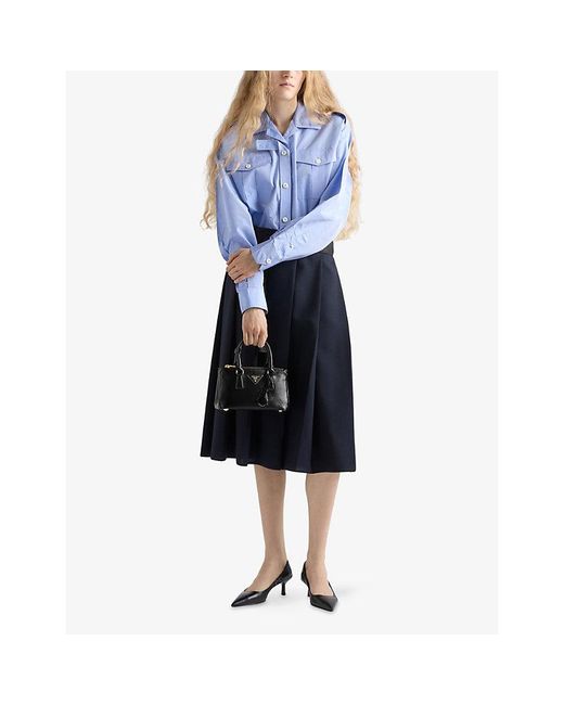 Prada Black Galleria Medium Saffiano-Leather Tote Bag