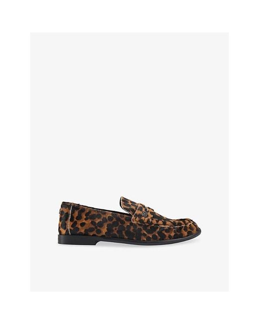 KG by Kurt Geiger Brown Mae Leopard Leather Loafers