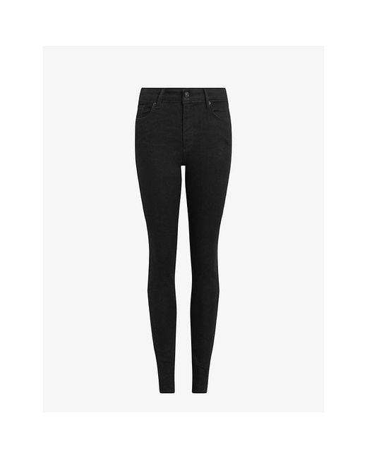 AllSaints Black Miller High-rise Skinny-fit Stretch-denim Jeans