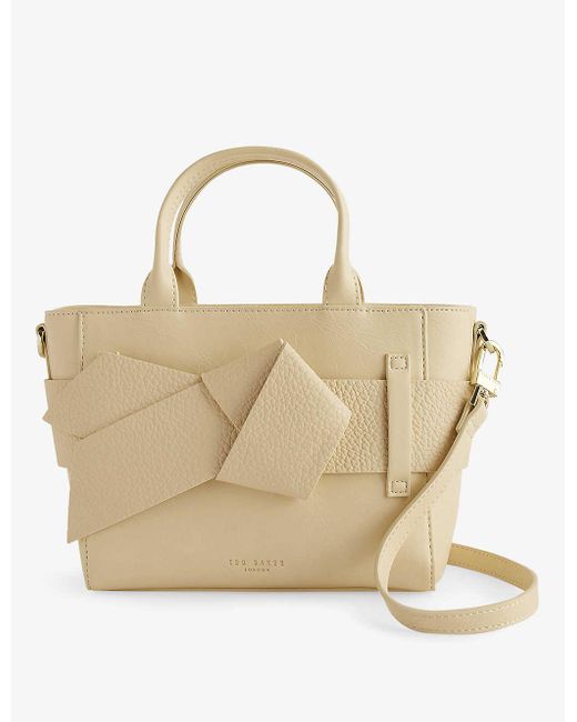 Ted Baker Metallic Jimisie Knot-embellished Faux-leather Hand Bag