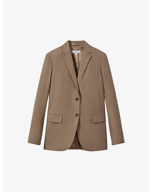 Reiss Natural Hope Notch-lapel Single-breasted Cotton Blazer