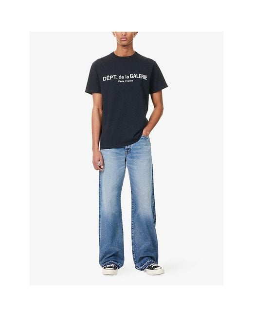 GALLERY DEPT. Blue Logo-Print Crew-Neck Cotton T-Shirt for men