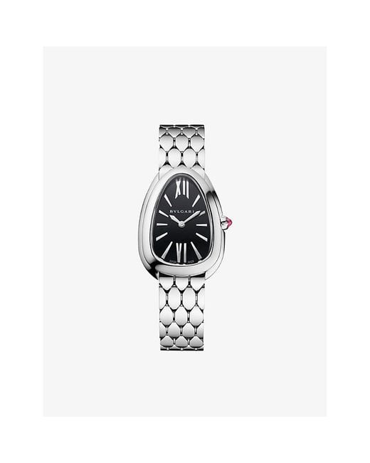 BVLGARI White Serpenti Seduttori Stainless-Steel Quartz Watch