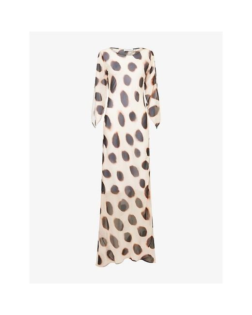 Rat & Boa Natural Raina Printed Woven Maxi Dress
