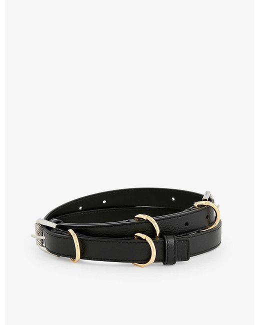Givenchy Voyou Tumble-grain Leather Belt in Black | Lyst