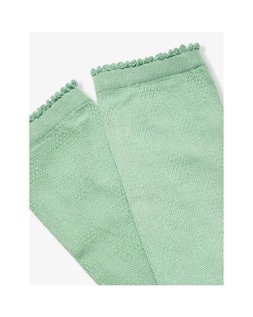 Falke Green Bold Dot Organic Cotton-blend Socks