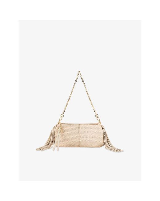 Maje Natural Miss M Raffia-Look Clutch Bag