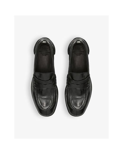 Officine Creative Black Calixte Leather Penny Loafers