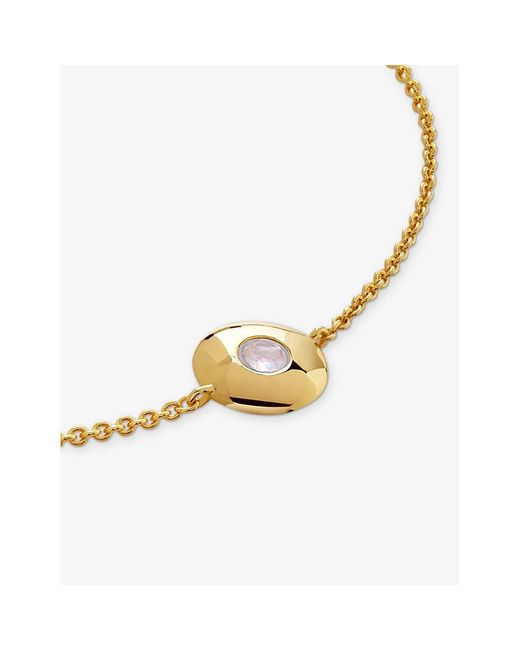 Monica Vinader Metallic June Birthstone 18Ct Vermeil-Plated Sterling And Moonstone Bracelet