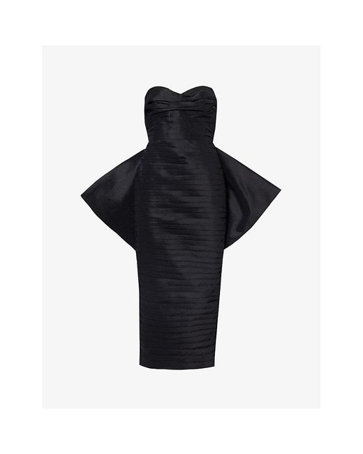 Rachel Gilbert Black Marji Strapless Stretch-woven Blend Midi Dress