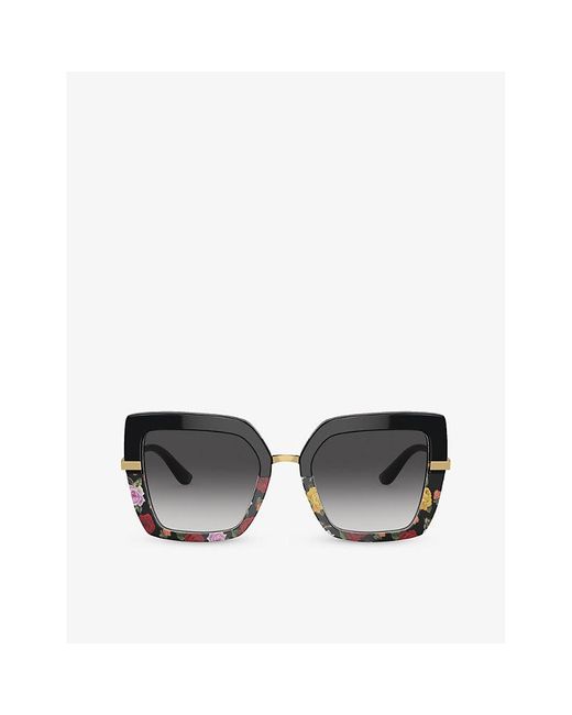 Dolce & Gabbana Black Dg4373 Square-frame Acetate Sunglasses