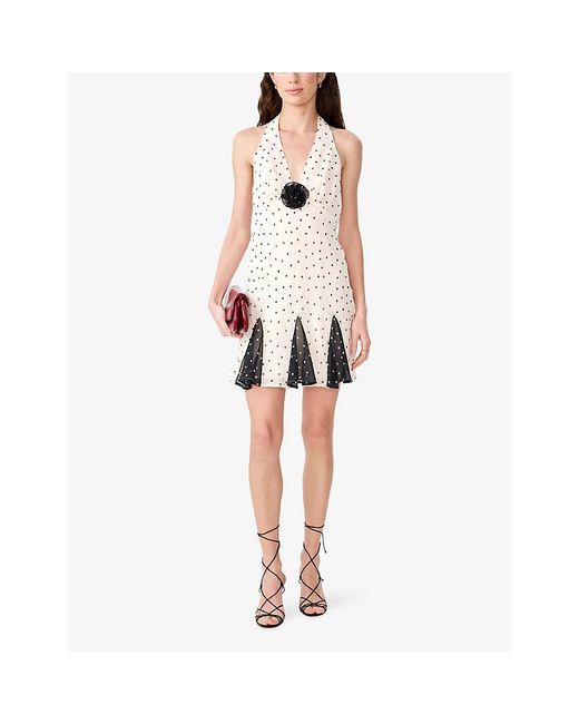 OMNES Natural Vivi Polka-Dot Woven Mini Dress