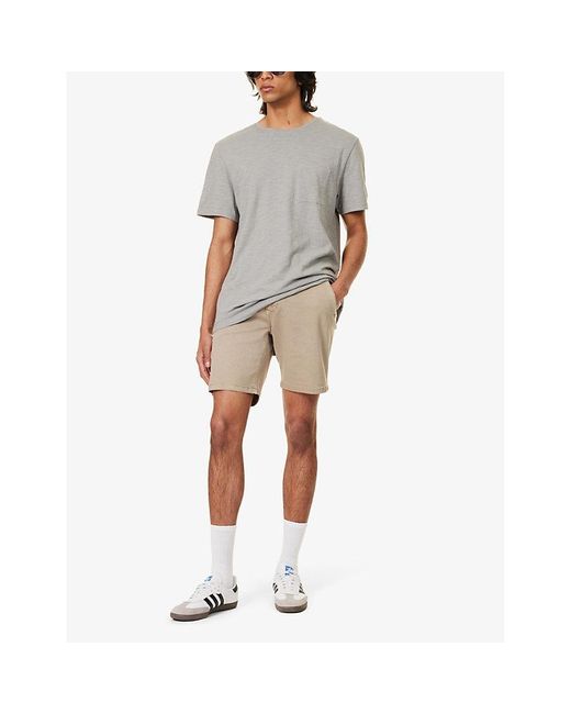 PAIGE Natural Thompson Mid-rise Stretch-denim Blend Shorts for men