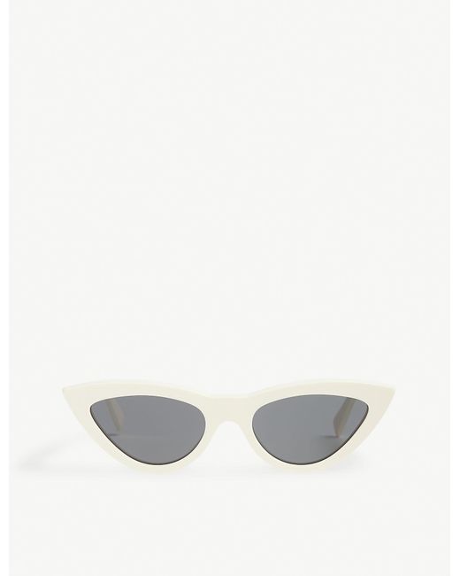 Céline White Cl4019 Cat Eye-frame Sunglasses