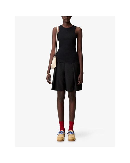Claudie Pierlot Black Round-Neck Cotton Vest