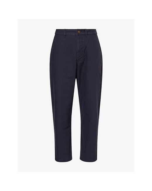 Barbour Blue Ursula Straight-Leg Cotton-Canvas Trousers for men