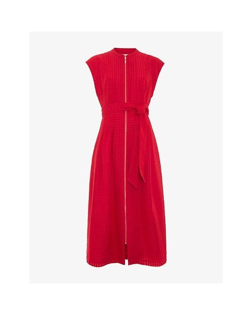 Phase Eight Elvira Belted Textured Woven Midi Dress