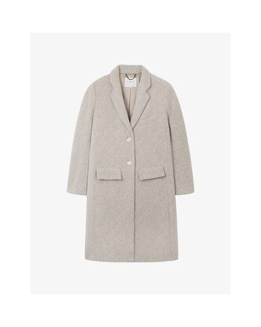 White Comp The White Company City Single-Breasted Wool-Blend Coat in Gray | Lyst