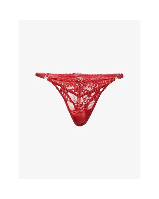 Lounge Underwear Red Adore Lace Thong