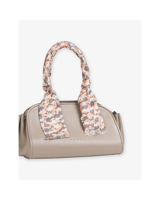 Marni Natural Printed Slim Silk Scarf
