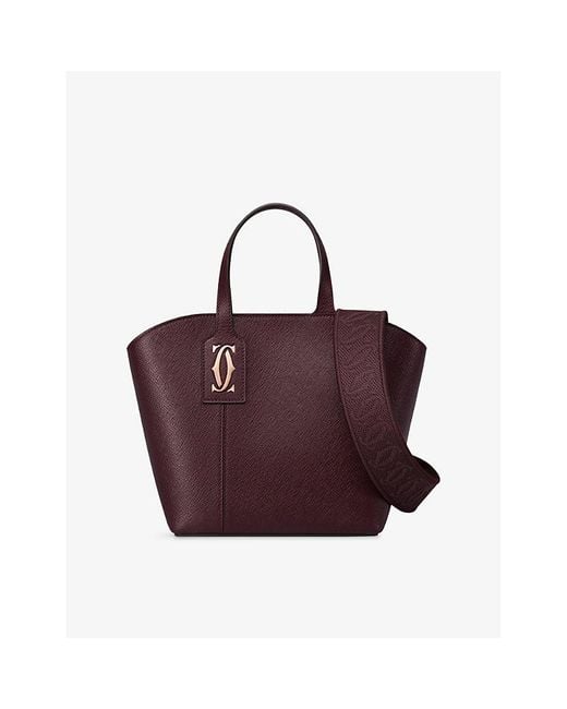Cartier Purple C De Mini Leather Tote Bag