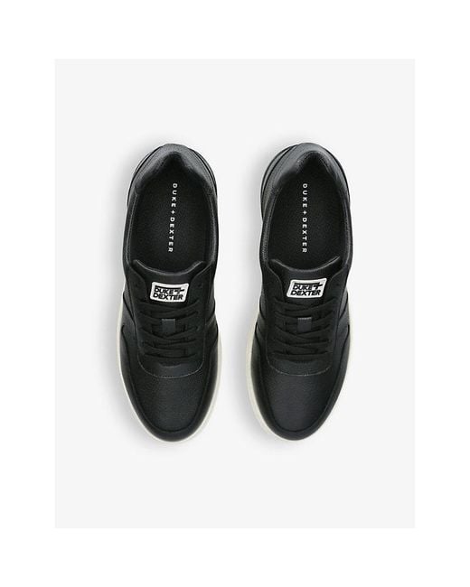 Duke & Dexter Black Ritchie Hand-stitched Leather Low-top Trainers for men