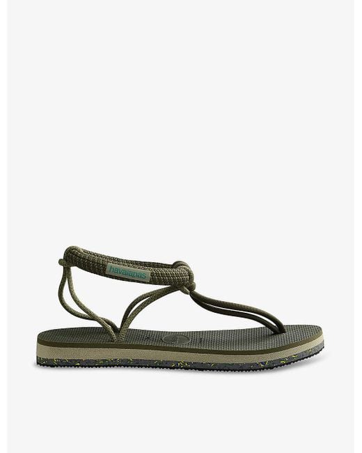 Havaianas Green Cosmo Madrid T-bar Rubber Sandals