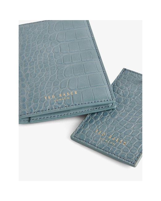 Ted Baker Annitae Croc-effect Faux-leather Passport Holder Set in Blue |  Lyst UK