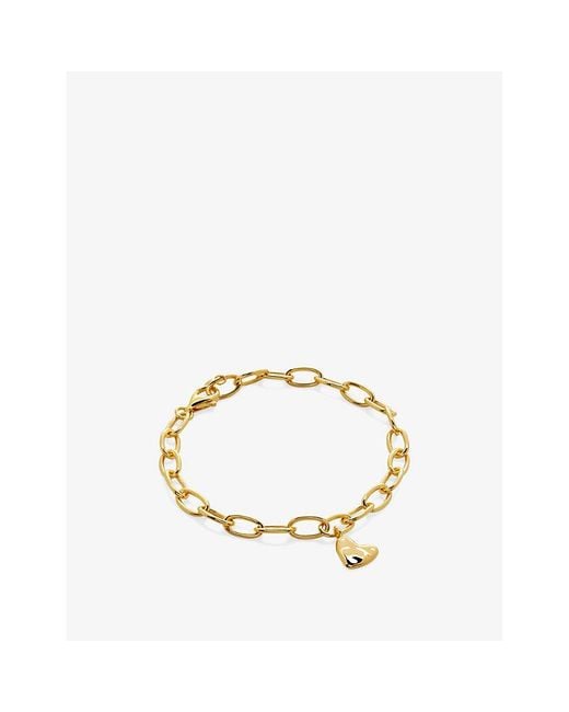 Monica Vinader Metallic Heart-Shaped 18Ct-Plated Vermeil Sterling- Bracelet