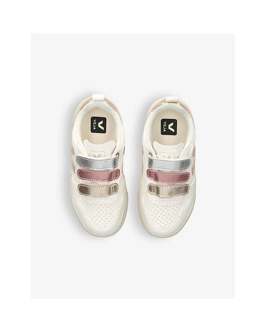 Veja White Kids' V-10 Leather Low-Top Trainers for men