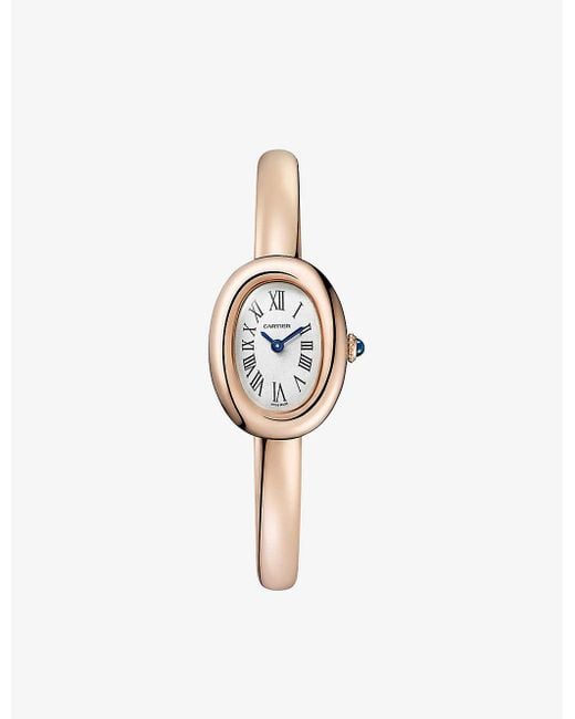 Cartier White Unisex Crwgba0036 Baignoire De 18ct Rose-gold Mini Size 17 Quartz Watch