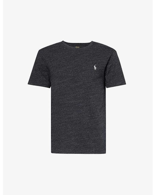 Polo Ralph Lauren Black Logo-embroidered Custom Slim-fit Cotton-jersey T-shirt for men