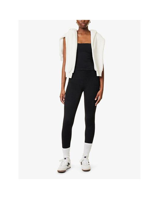 The Couture Club Blue Sculpt Scoop-Neck Stretch-Woven Top
