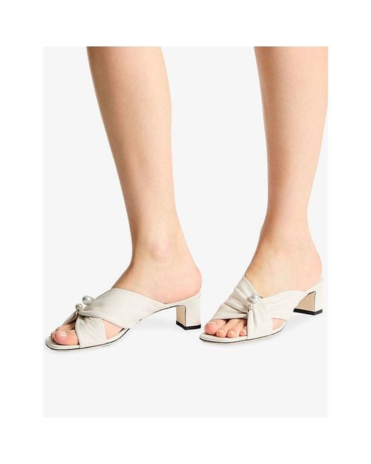 Jimmy Choo White Rafi 45 Soft Leather Mules