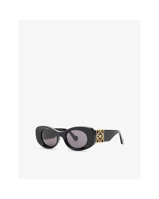 Loewe Black G821Mxix01 Oval Frame Acetate Sunglasses