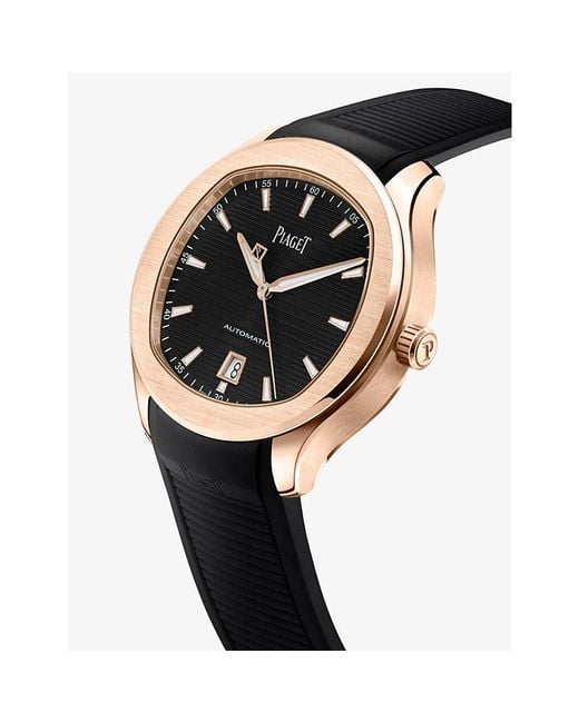 Piaget Black Polo 18Ct Rose- Automatic Watch 42Mm