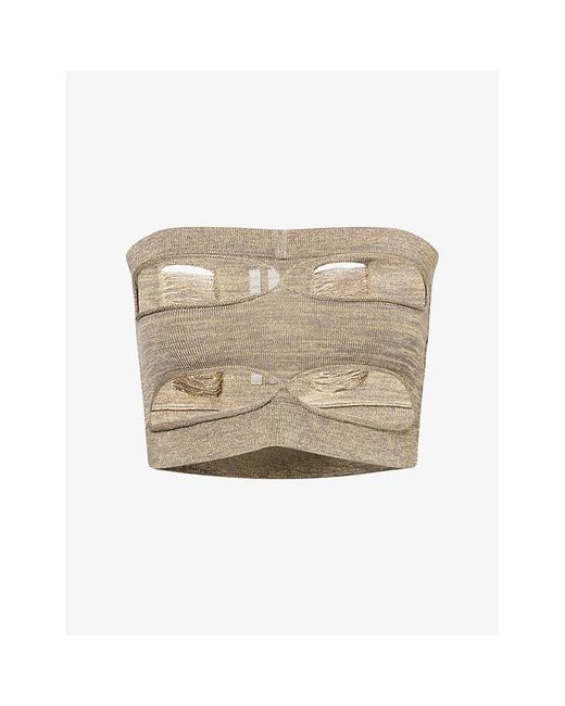 Rick Owens Natural Tanja Cropped Wool-Blend Top