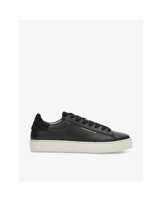 AllSaints Black Shana Leather Low-Top Trainers