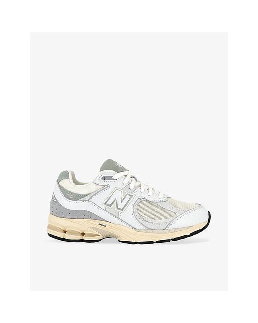 New Balance White 2002 Logo-patch Suede And Mesh Low-top Trainers for men