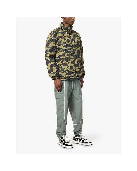 A Bathing Ape Green Reversible Camouflage-Printed Shell-Down Jacket for men
