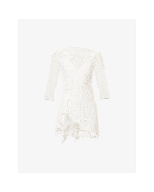 Isabel Marant White Rubiana Lace Cotton-Blend Mini Dress