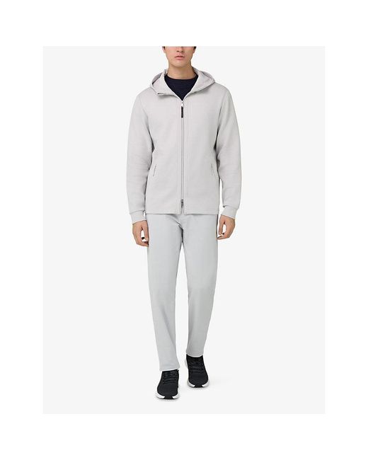 Boggi White Scuba Regular-Fit Stretch Cotton-Blend Hoody for men